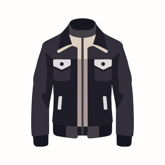 Vector ropa plana chaqueta de hombre chaqueta de montar arte vectorial aislado en un fondo blanco