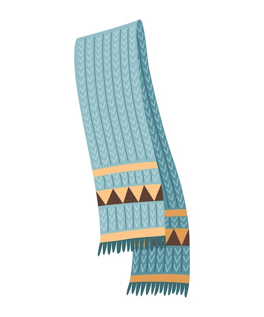 Ropa de punto de invierno aislado sobre fondo blanco bufanda de lana Pasatiempo de tejer Artesanía artesanal ropa de moda para clima frío