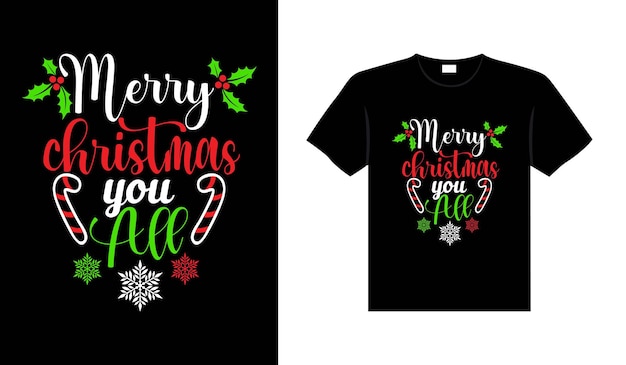 Ropa de tipografía de letras navideñas diseño de camiseta navideña vintage diseño de mercancía navideña