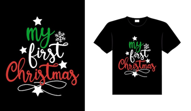 Ropa de tipografía de letras navideñas Diseño de camiseta navideña vintage Diseño de mercancía navideña