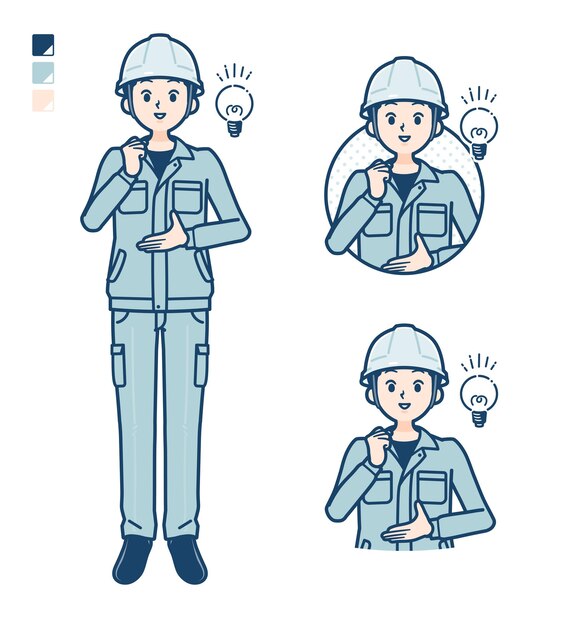 Ropa de trabajo simple Sitio de construcción manidea
