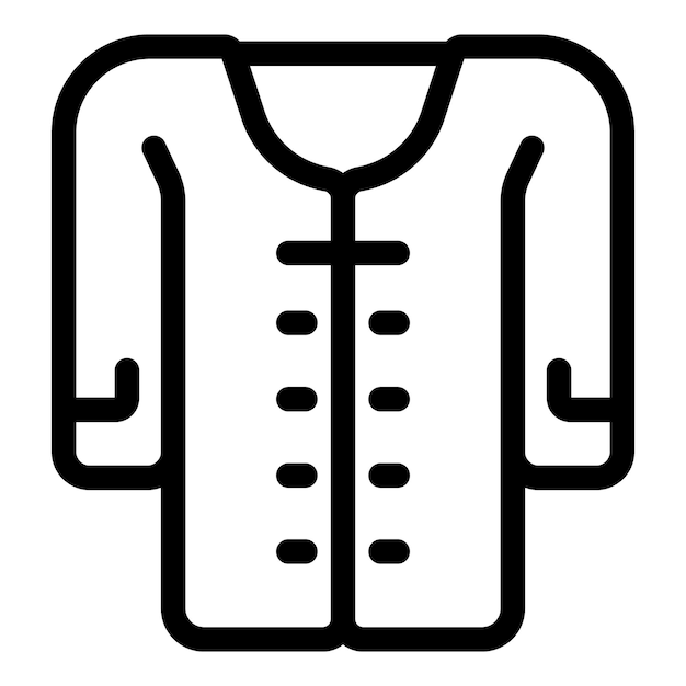 Ropa tradicional china con botones y icono de escote redondo