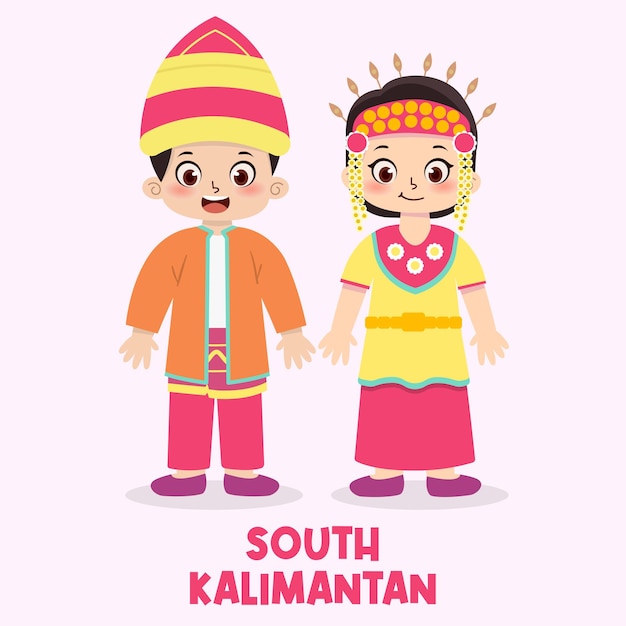 Ropa tradicional indonesia de Kalimantan del Sur