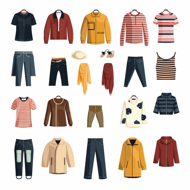 ropa vectorial ilustración de moda prendas de vestir aisladas prendas de vestimenta diseñadas dre