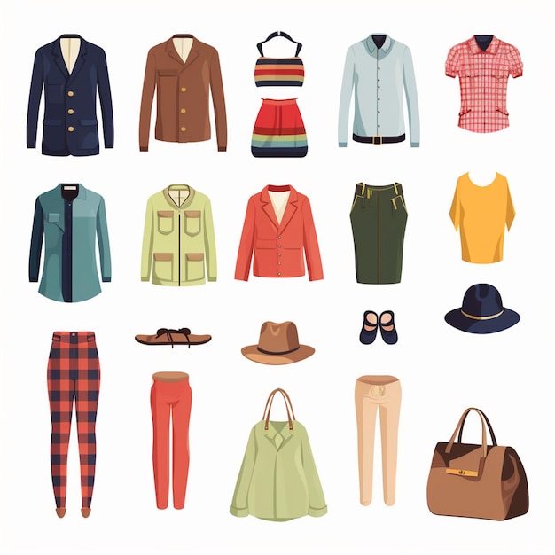 ropa vectorial ilustración de moda prendas de vestir aisladas prendas de vestimenta diseñadas dre