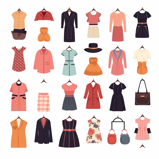 ropa vectorial ilustración de moda prendas de vestir aisladas prendas de vestimenta diseñadas dre