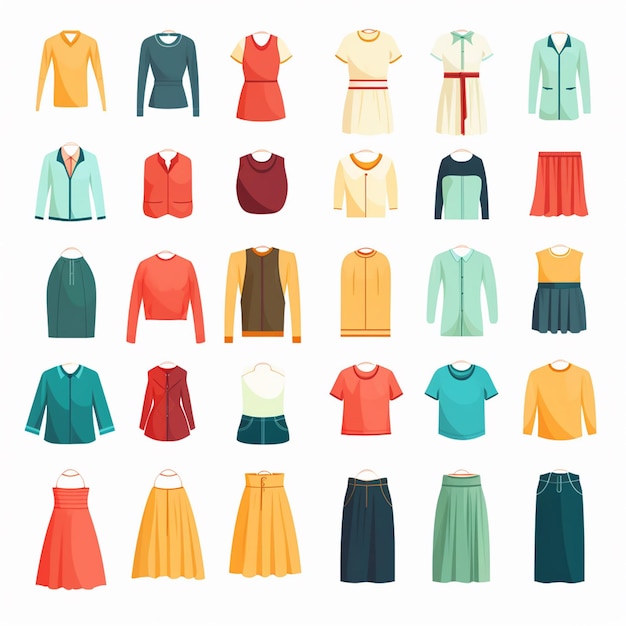ropa vectorial ilustración de moda prendas de vestir aisladas prendas de vestimenta diseñadas dre