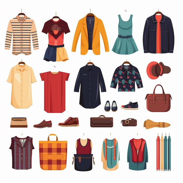ropa vectorial ilustración de moda prendas de vestir aisladas prendas de vestimenta diseñadas dre