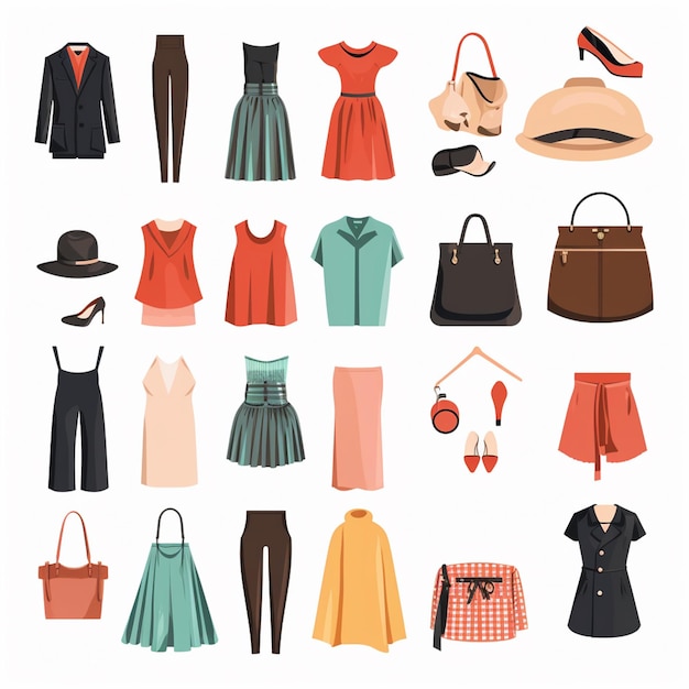 ropa vectorial ilustración de moda prendas de vestir aisladas prendas de vestimenta diseñadas dre