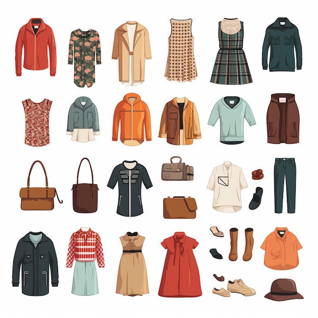 ropa vectorial ilustración de moda prendas de vestir aisladas prendas de vestimenta diseñadas dre