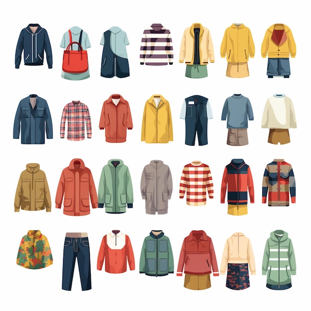 ropa vectorial ilustración de moda prendas de vestir aisladas prendas de vestimenta diseñadas dre