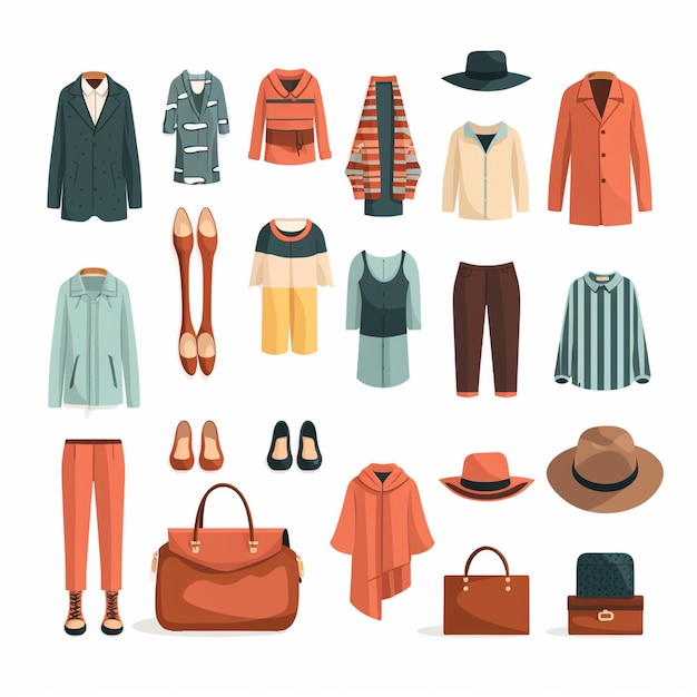 ropa vectorial ilustración de moda prendas de vestir aisladas prendas de vestimenta diseñadas dre