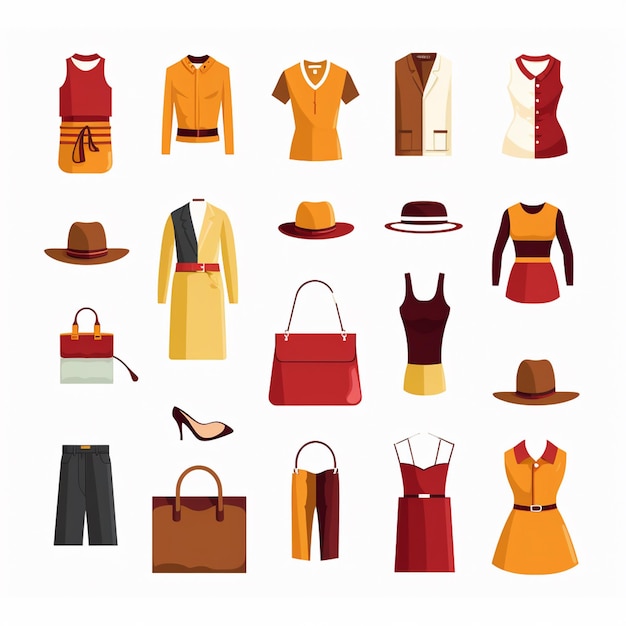 ropa vectorial ilustración de moda prendas de vestir aisladas prendas de vestimenta diseñadas dre