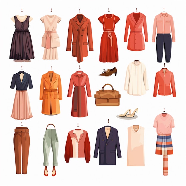 ropa vectorial ilustración de moda prendas de vestir aisladas prendas de vestimenta diseñadas dre