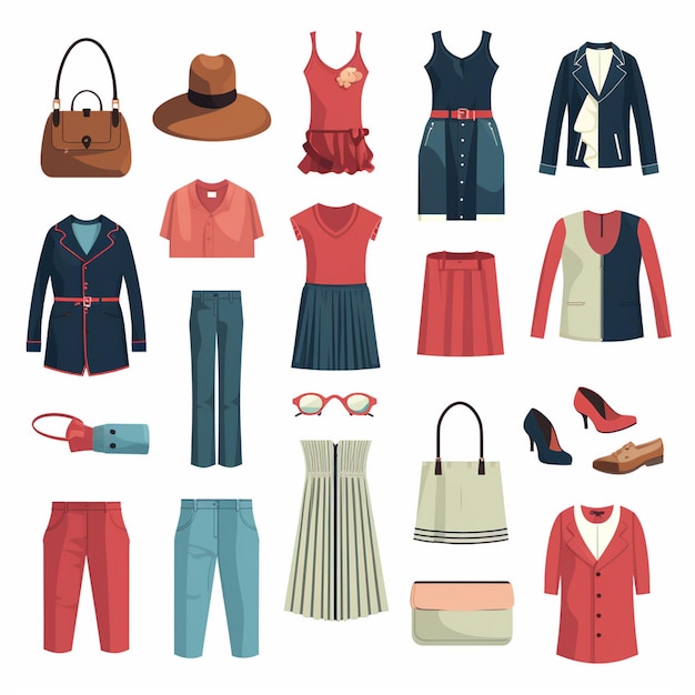 ropa vectorial ilustración de moda prendas de vestir aisladas prendas de vestimenta diseñadas dre