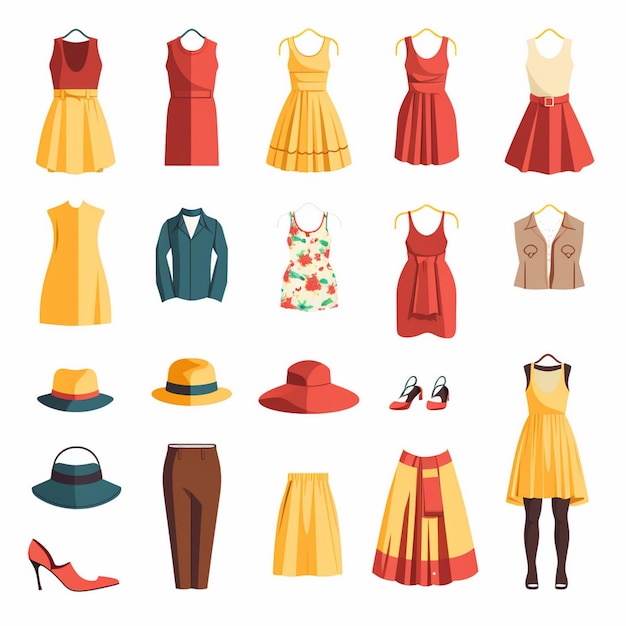 ropa vectorial ilustración de moda prendas de vestir aisladas prendas de vestimenta diseñadas dre