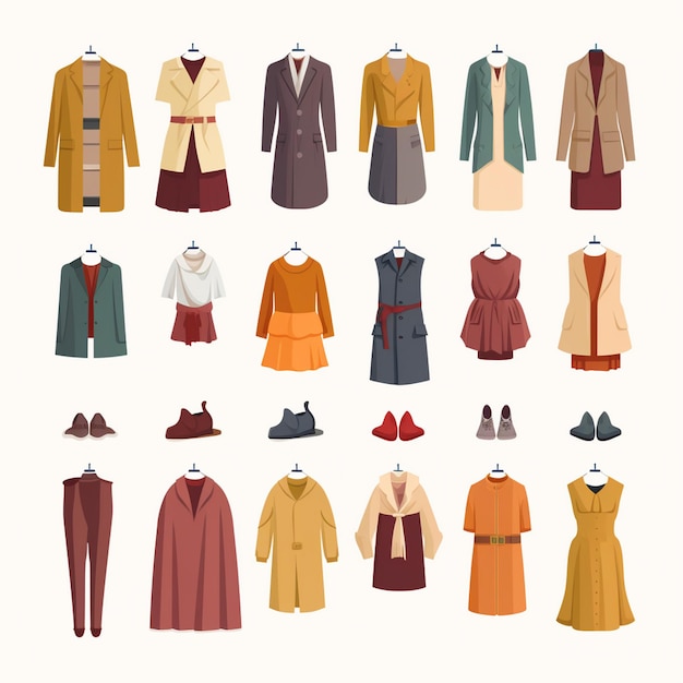 ropa vectorial ilustración de moda prendas de vestir aisladas prendas de vestimenta diseñadas dre