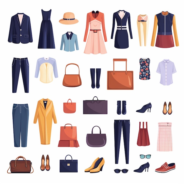 ropa vectorial ilustración de moda prendas de vestir aisladas prendas de vestimenta diseñadas dre