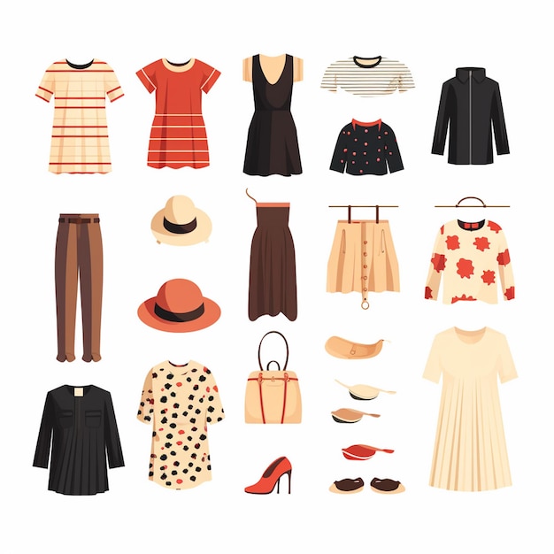 ropa vectorial ilustración de moda prendas de vestir aisladas prendas de vestimenta diseñadas dre