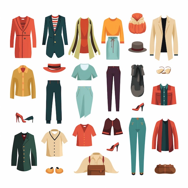 ropa vectorial ilustración de moda prendas de vestir aisladas prendas de vestimenta diseñadas dre