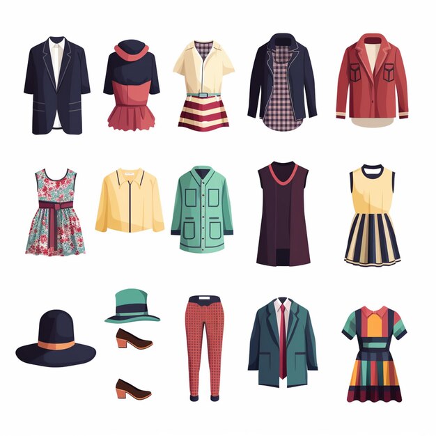 ropa vectorial ilustración de moda prendas de vestir aisladas prendas de vestimenta diseñadas dre