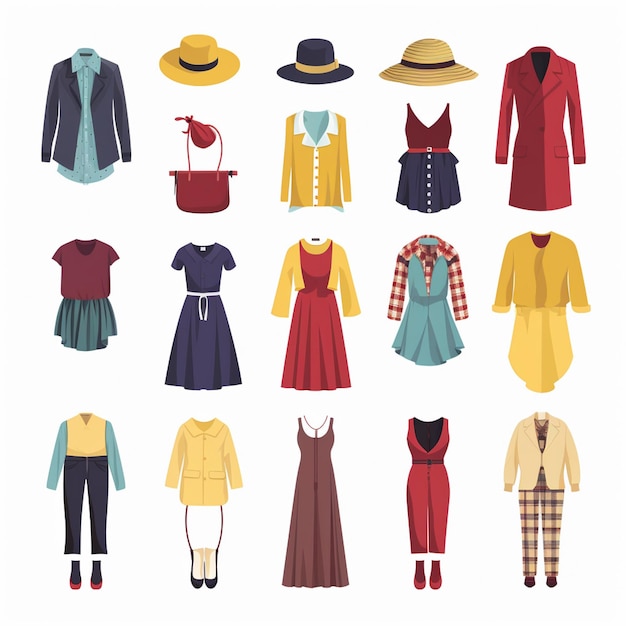 ropa vectorial ilustración de moda prendas de vestir aisladas prendas de vestimenta diseñadas dre