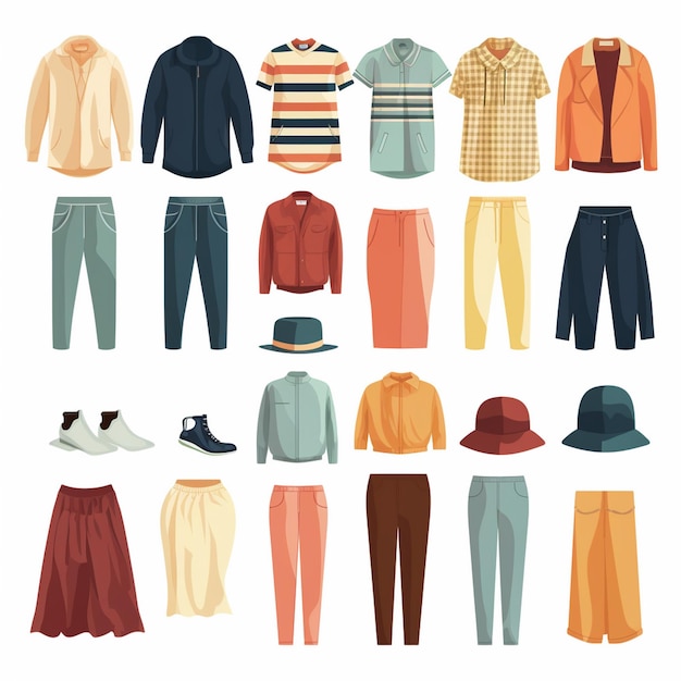 ropa vectorial ilustración de moda prendas de vestir aisladas prendas de vestimenta diseñadas dre