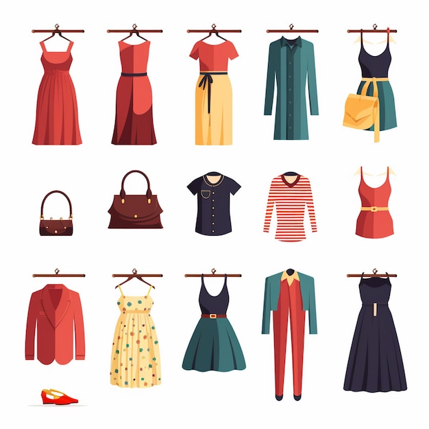 ropa vectorial ilustración de moda prendas de vestir aisladas prendas de vestimenta diseñadas dre