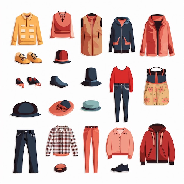 ropa vectorial ilustración de moda prendas de vestir aisladas prendas de vestimenta diseñadas dre