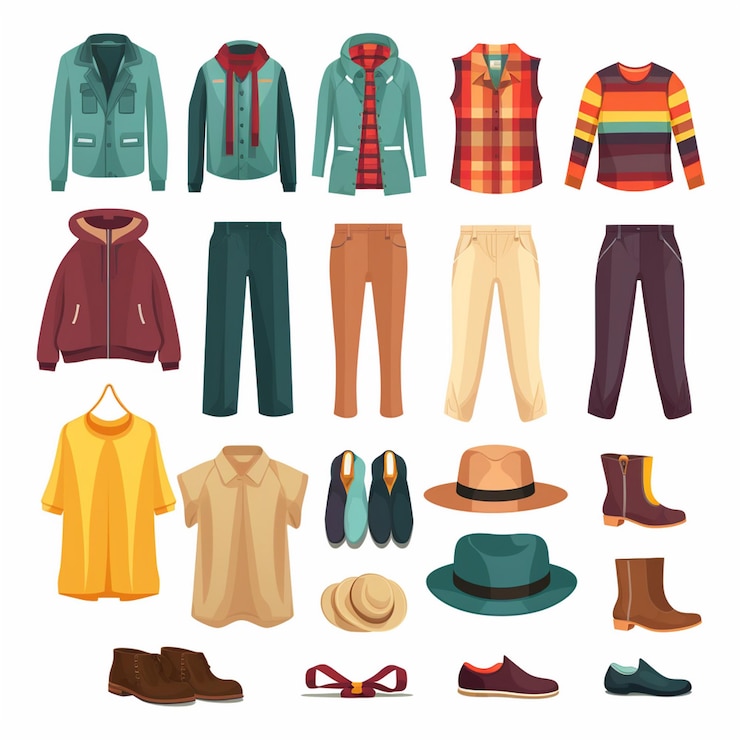 Vector ropa vectorial ilustración de moda prendas de vestir aisladas prendas de vestimenta diseñadas dre