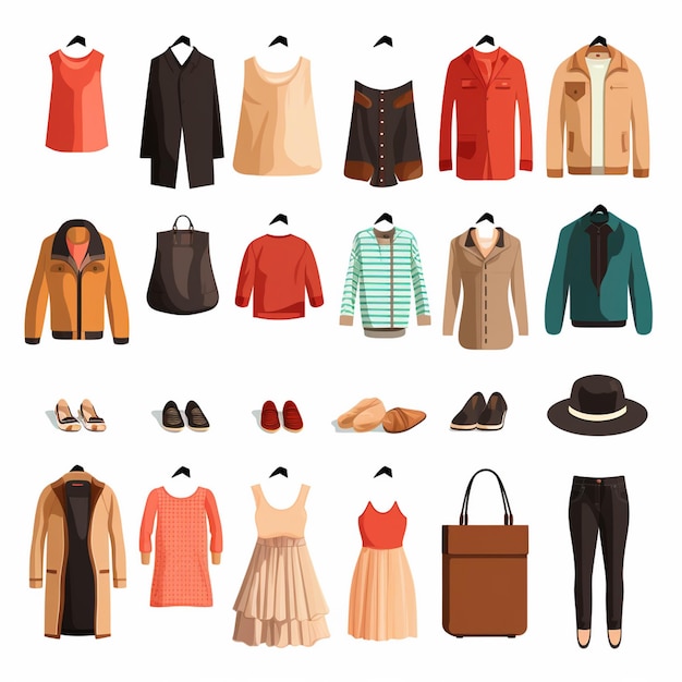 ropa vectorial ilustración de moda prendas de vestir aisladas prendas de vestimenta diseñadas dre