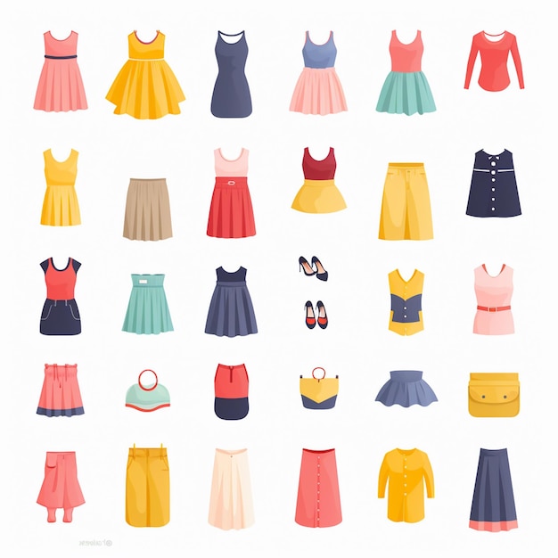 ropa vectorial ilustración de moda prendas de vestir aisladas prendas de vestimenta diseñadas dre