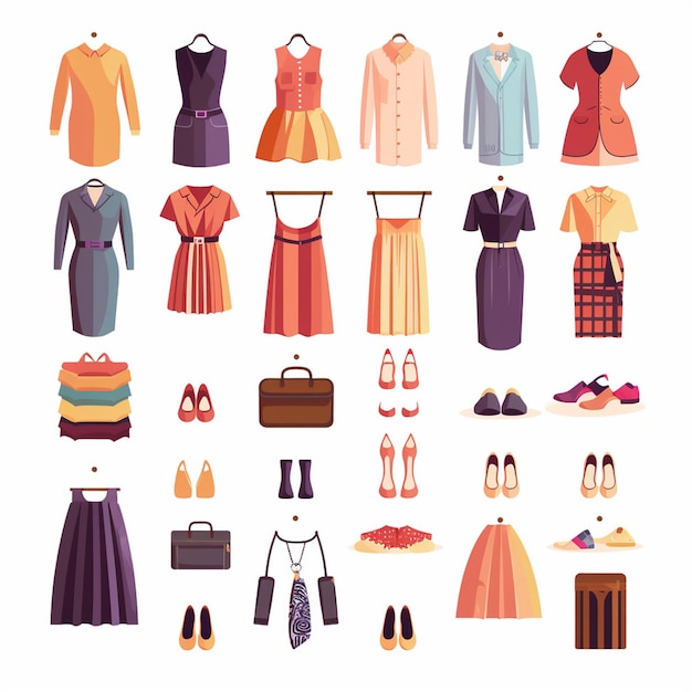 ropa vectorial ilustración de moda prendas de vestir aisladas prendas de vestimenta diseñadas dre