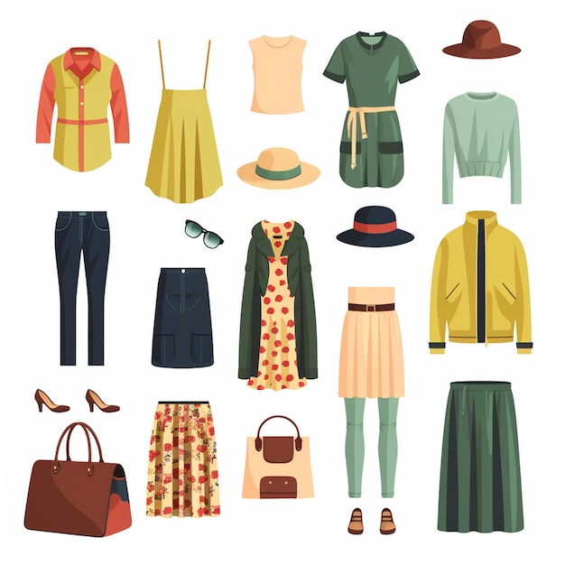 ropa vectorial ilustración de moda prendas de vestir aisladas prendas de vestimenta diseñadas dre