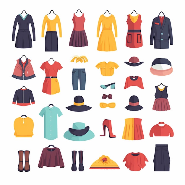 ropa vectorial ilustración de moda prendas de vestir aisladas prendas de vestimenta diseñadas dre
