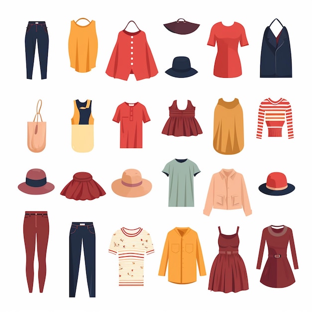 ropa vectorial ilustración de moda prendas de vestir aisladas prendas de vestimenta diseñadas dre