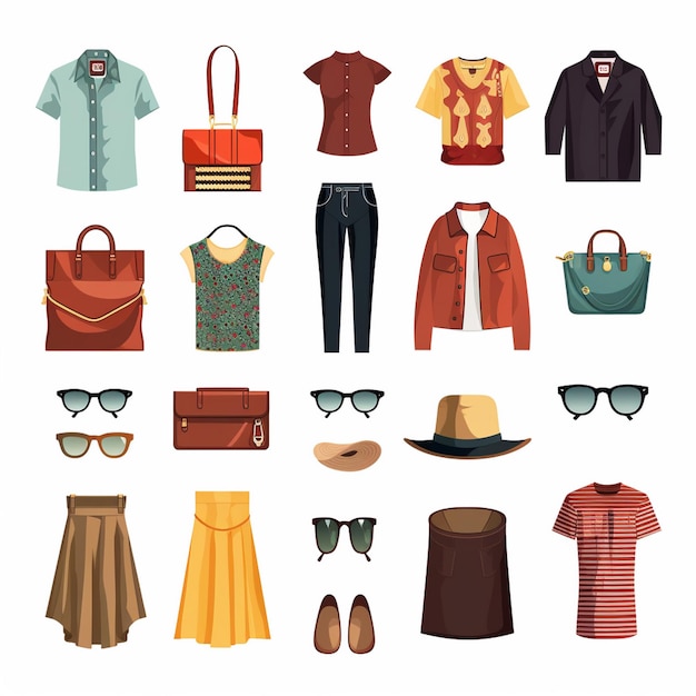 ropa vectorial ilustración de moda prendas de vestir aisladas prendas de vestimenta diseñadas dre