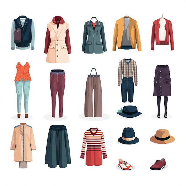 ropa vectorial ilustración de moda prendas de vestir aisladas prendas de vestimenta diseñadas dre
