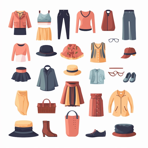 ropa vectorial ilustración de moda prendas de vestir aisladas prendas de vestimenta diseñadas dre