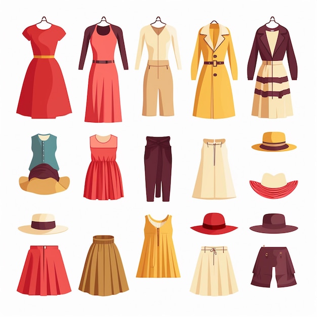 ropa vectorial ilustración de moda prendas de vestir aisladas prendas de vestimenta diseñadas dre