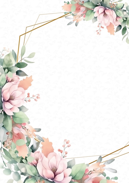 Vector rosa y blanco elegante fondo de acuarela con flora y flores