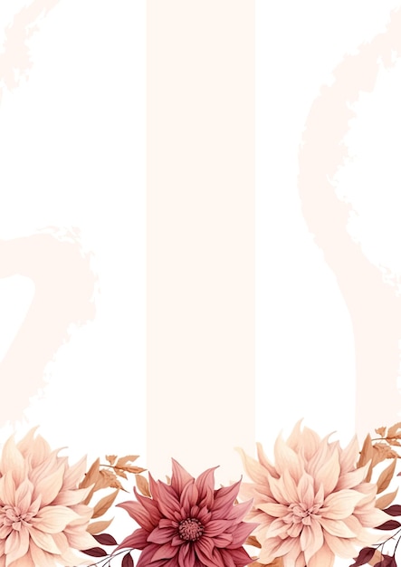 Rosa y blanco elegante fondo de acuarela con flora y flores