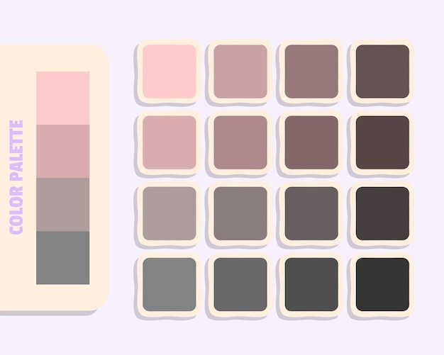 rosa bronceado gris oscuro gris teoría del color diseño y edición idea paleta de colores rgb coincidencia de colores