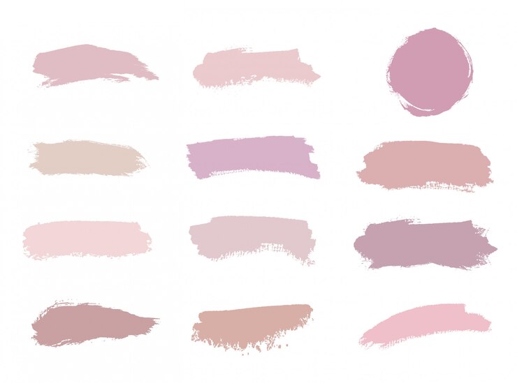 Vector rosa, desnudo, rosa, melocotón, pincel, trazo, acuarela, textura.