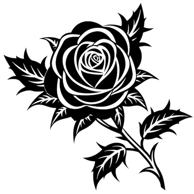 Rosa con espinas tejer planta esquina patrón elemento lustración