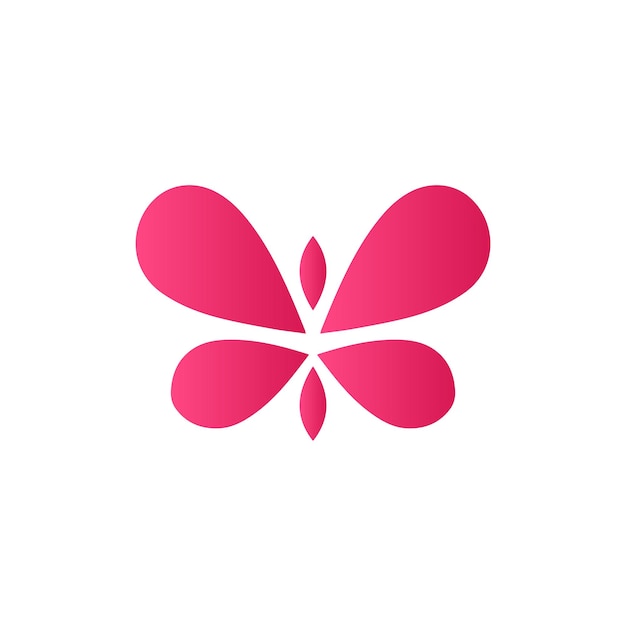 rosa femenino mariposa logo símbolo simple dibujo diseño gráfico minimalista logo