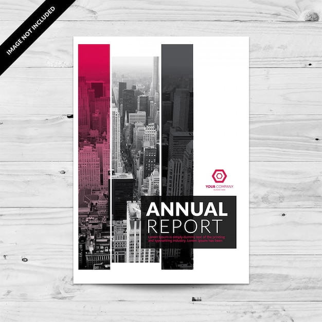 Rosa y gris cityview plan de diseño de informe anual con rectángulos