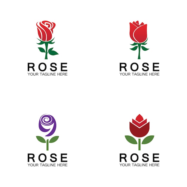 Rosa logo flor vector icono ilustración diseño