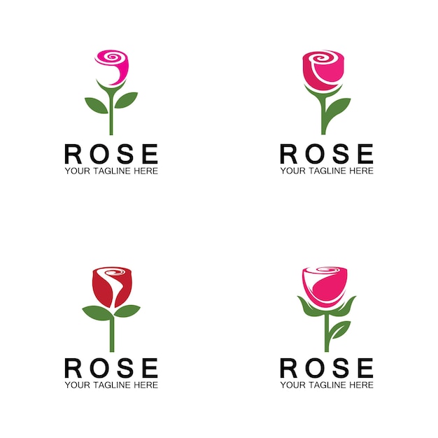 Rosa logo flor vector icono ilustración diseño