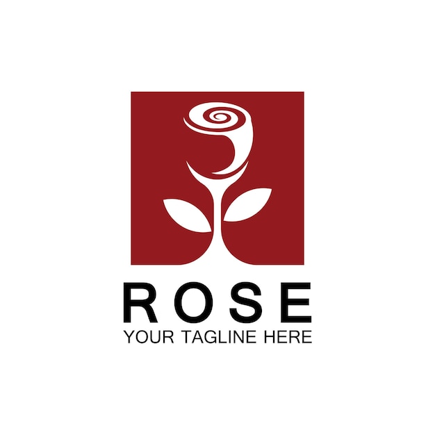 Rosa logo flor vector icono ilustración diseño